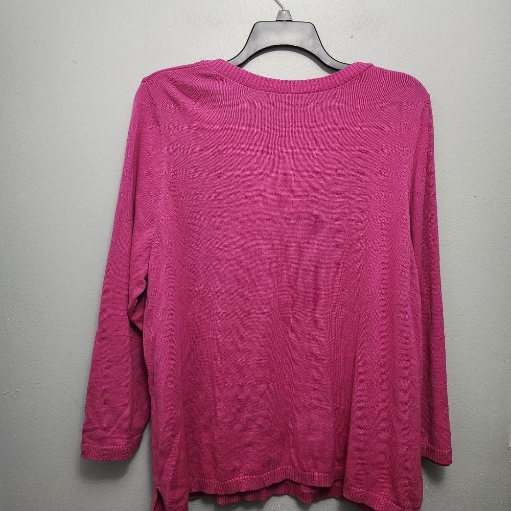 Catherine women's V neck sweater size 22/24W pink long sleeve new with t… - Picture 5 of 5
